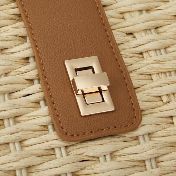 Women Straw Shoulder Bag Summer Beach Tote Crossbody Purse Chic and Stylish - Picture 8 of 8